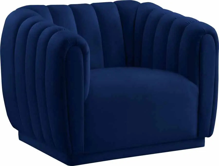 Dixie Velvet Chair In Navy - ATL FURNITURE