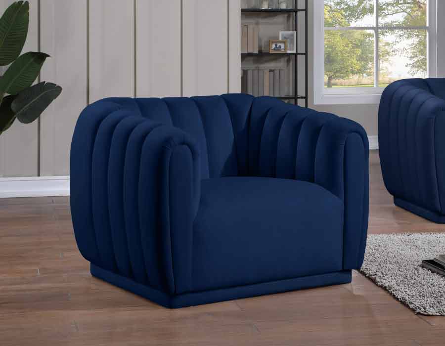 Dixie Velvet Chair In Navy - ATL FURNITURE