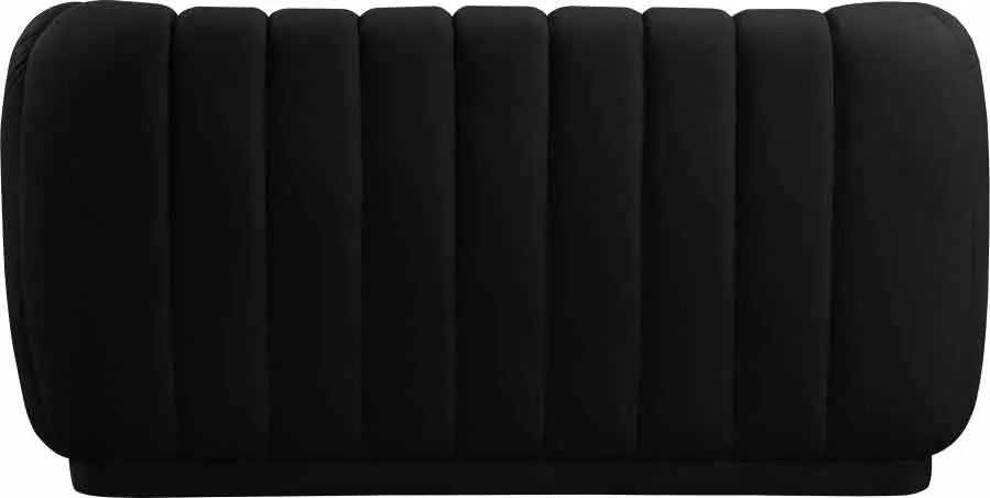 Dixie Velvet Loveseat In Black - ATL FURNITURE