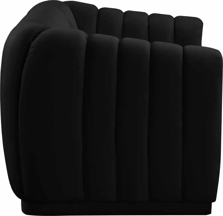 Dixie Velvet Loveseat In Black - ATL FURNITURE