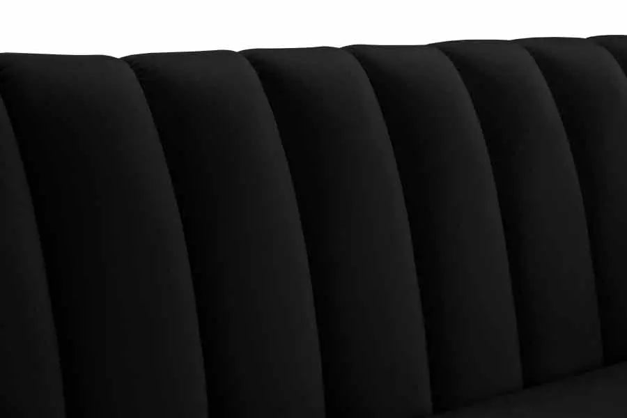 Dixie Velvet Loveseat In Black - ATL FURNITURE