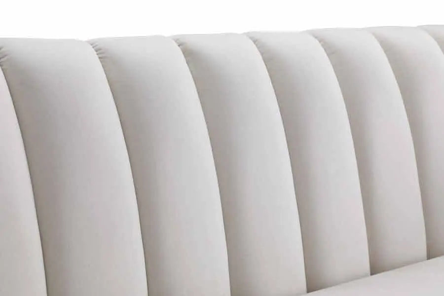 Dixie Velvet Loveseat In Cream - ATL FURNITURE