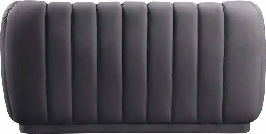 Dixie Velvet Loveseat In Grey - ATL FURNITURE