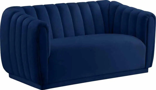 Dixie Velvet Loveseat In Navy - ATL FURNITURE