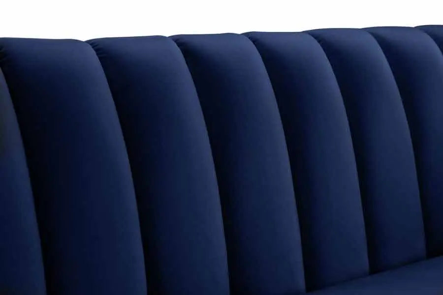 Dixie Velvet Loveseat In Navy - ATL FURNITURE