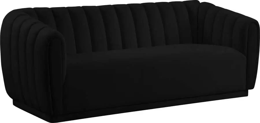 Dixie Velvet Sofa In Black - ATL FURNITURE