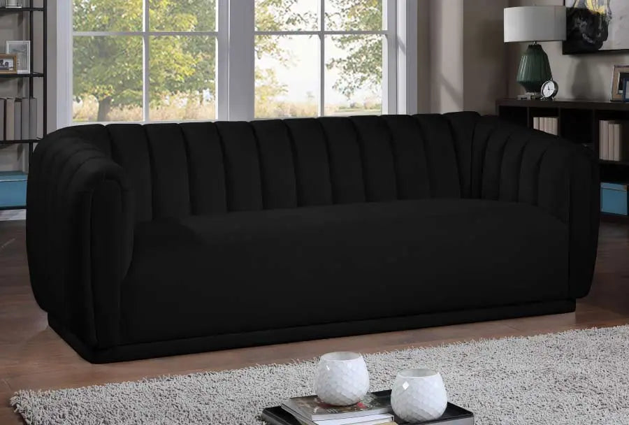 Dixie Velvet Sofa In Black - ATL FURNITURE