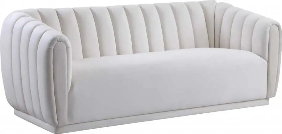 Dixie Velvet Sofa In Cream - ATL FURNITURE