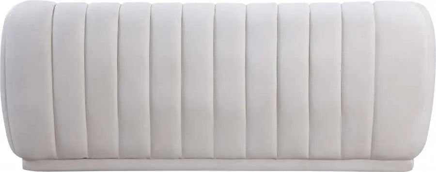 Dixie Velvet Sofa In Cream - ATL FURNITURE