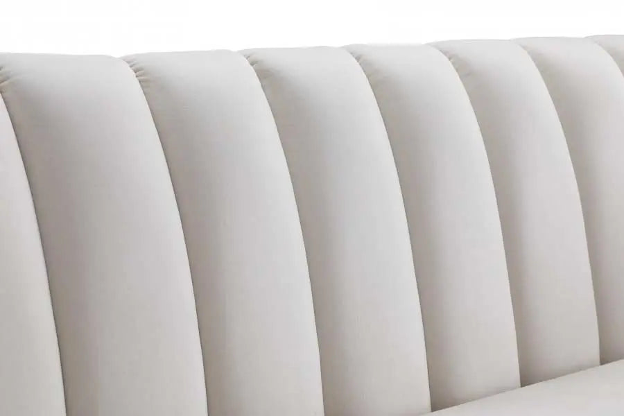 Dixie Velvet Sofa In Cream - ATL FURNITURE