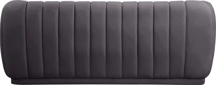 Dixie Velvet Sofa In Grey - ATL FURNITURE