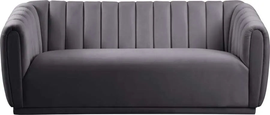 Dixie Velvet Sofa In Grey - ATL FURNITURE