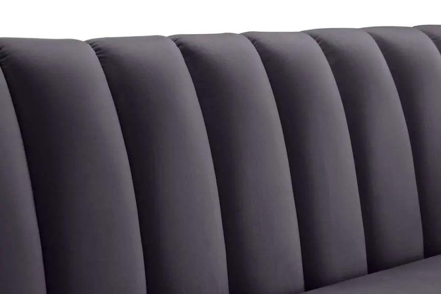 Dixie Velvet Sofa In Grey - ATL FURNITURE