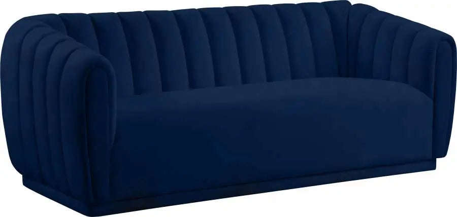 Dixie Velvet Sofa In Navy - ATL FURNITURE