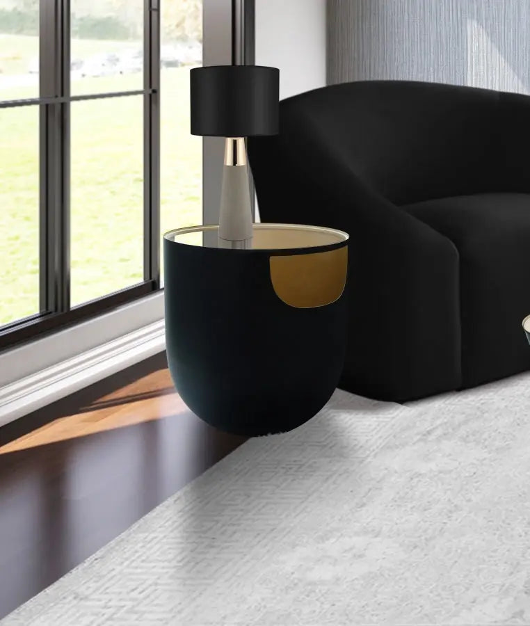 Doma End Table In Black And Gold - ATL FURNITURE