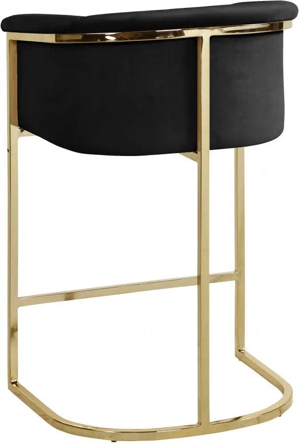 Donatella Velvet Counter Stool In Black - 700Black-C - ATL FURNITURE