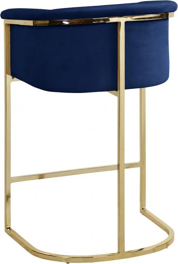 Donatella Velvet Counter Stool In Navy - 700Navy-C - ATL FURNITURE