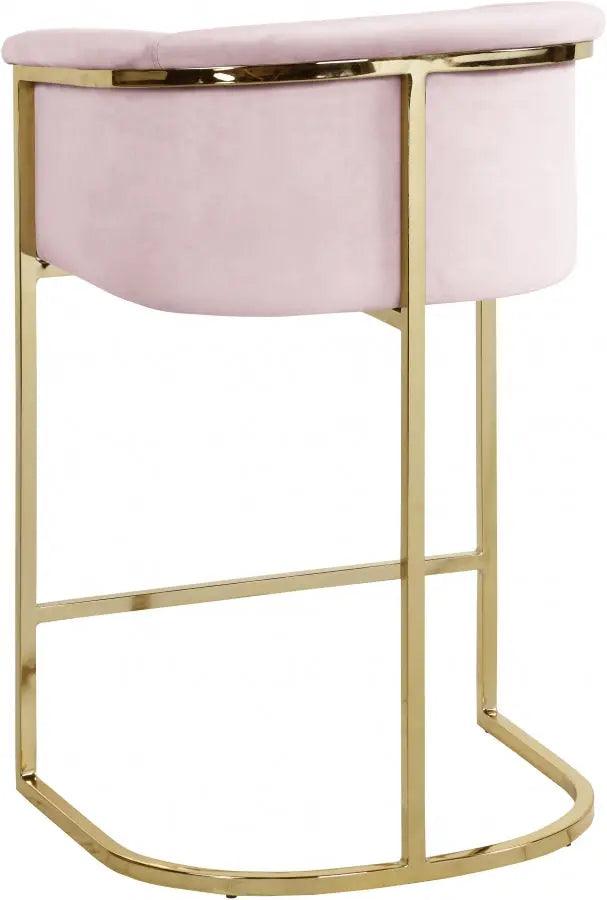 Donatella Velvet Counter Stool In Pink - 700Pink-C - ATL FURNITURE