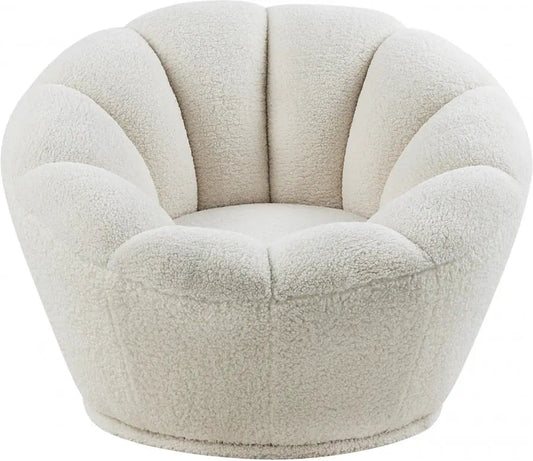 Dream Faux Sheepskin Fur Accent Chair In White - ATL FURNITURE