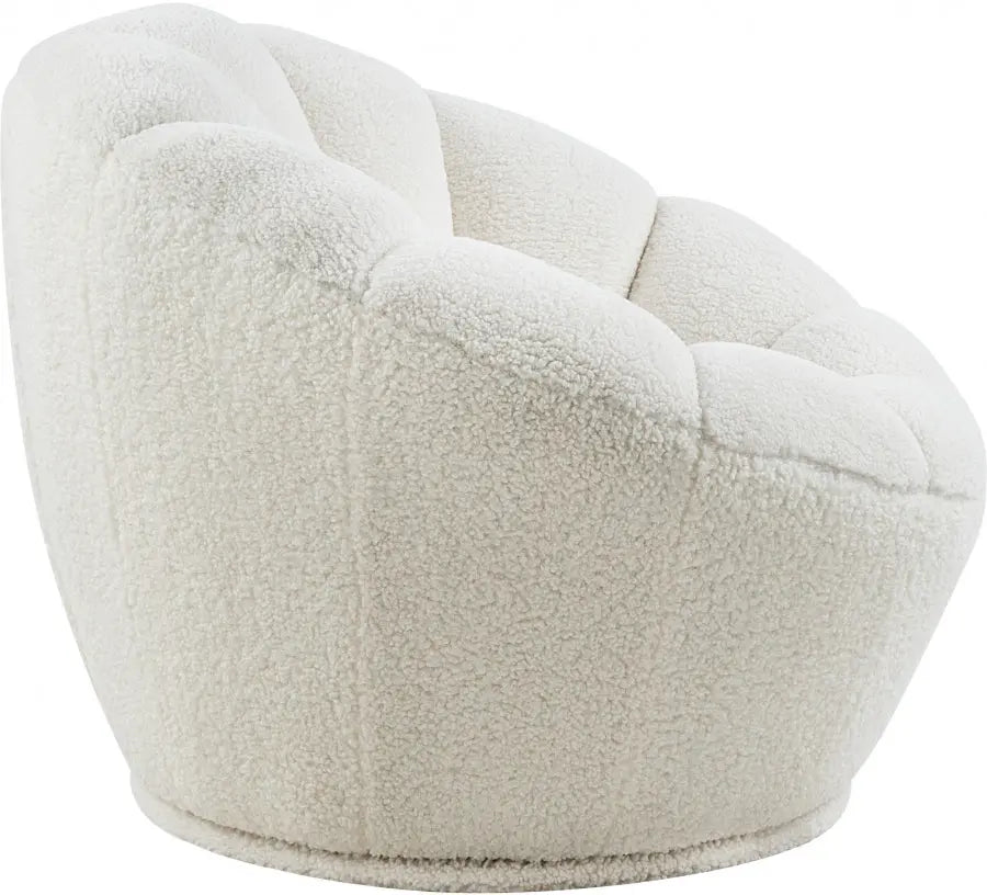 Dream Faux Sheepskin Fur Accent Chair In White - ATL FURNITURE