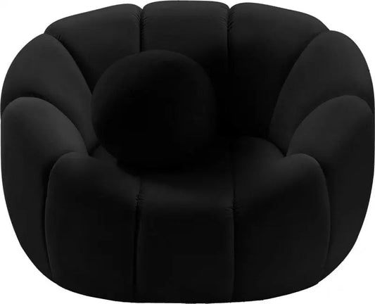 Meridian Furniture - Elijah Velvet Chair In Black - 613Black-C - ATL FURNITURE