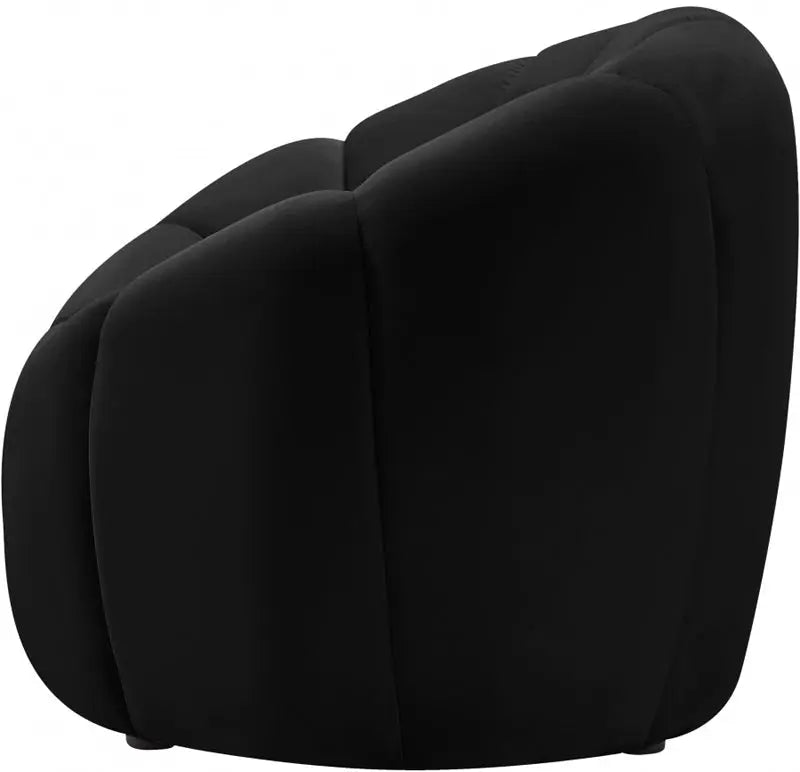 Meridian Furniture - Elijah Velvet Chair In Black - 613Black-C - ATL FURNITURE