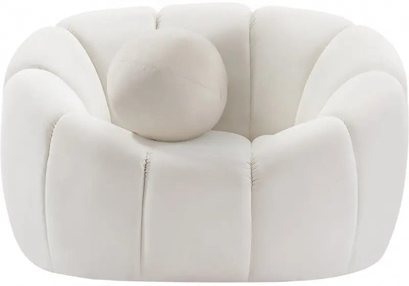 Meridian Furniture - Elijah Velvet Chair In Cream - 613Cream-C - ATL FURNITURE