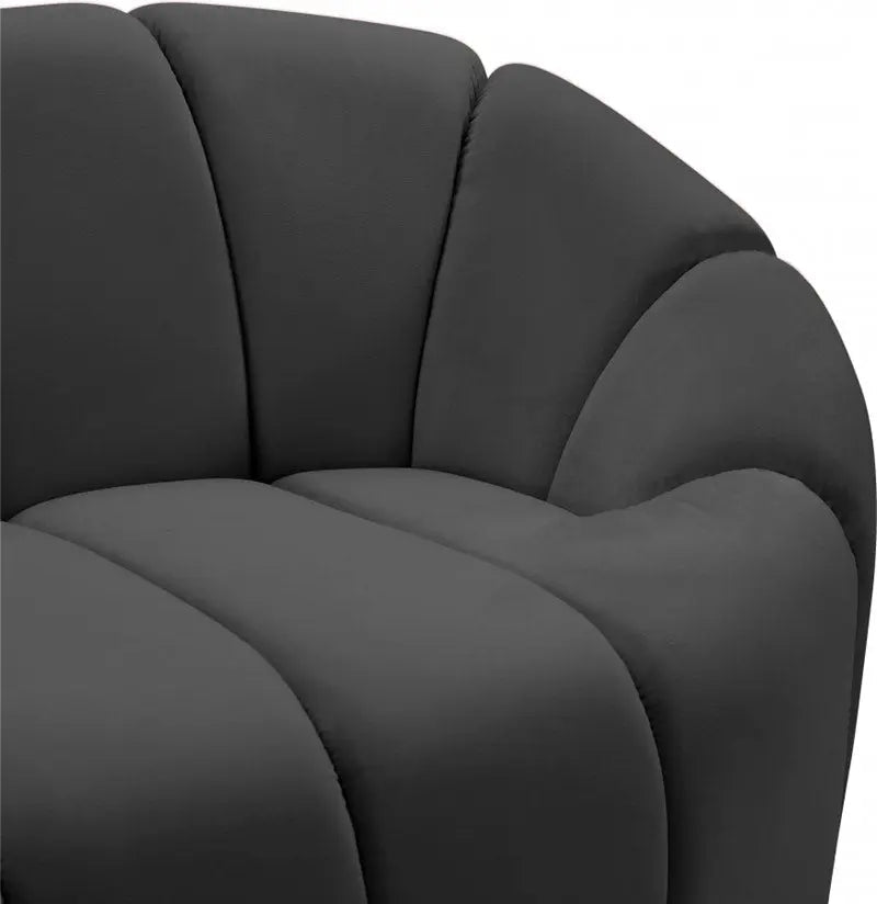 Meridian Furniture - Elijah Velvet Chair In Grey - 613Grey-C - ATL FURNITURE
