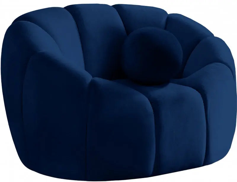 Meridian Furniture - Elijah Velvet Chair In Navy - 613Navy-C - ATL FURNITURE