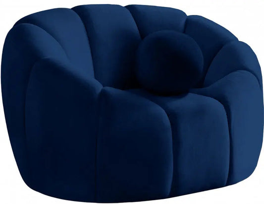 Meridian Furniture - Elijah Velvet Chair In Navy - 613Navy-C - ATL FURNITURE