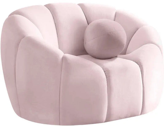 Meridian Furniture - Elijah Velvet Chair In Pink - 613Pink-C - ATL FURNITURE