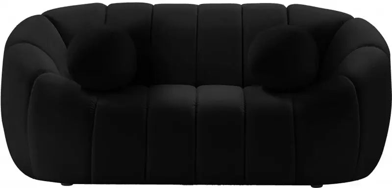 Meridian Furniture - Elijah Velvet Loveseat In Black - 613Black-L - ATL FURNITURE