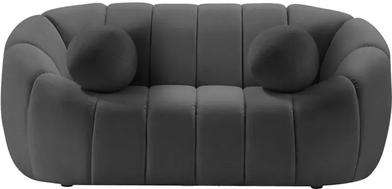 Meridian Furniture - Elijah Velvet Loveseat In Grey - 613Grey-L - ATL FURNITURE