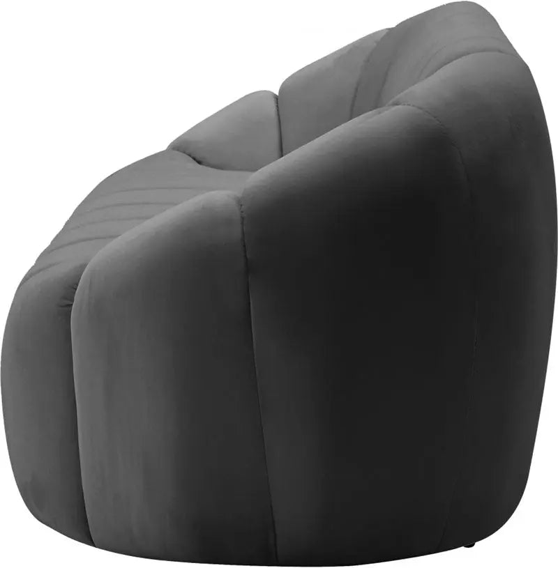 Meridian Furniture - Elijah Velvet Loveseat In Grey - 613Grey-L - ATL FURNITURE