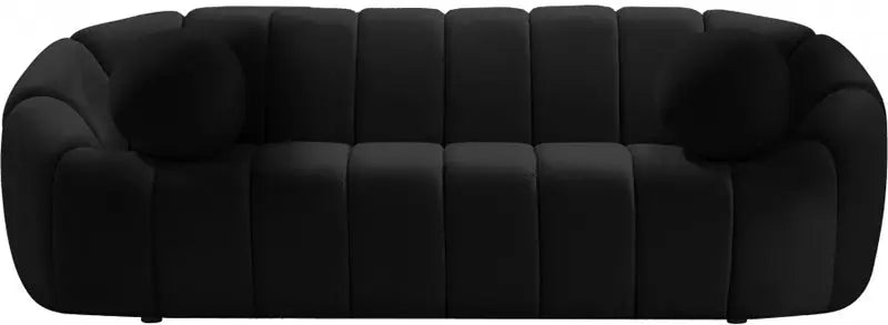 Meridian Furniture - Elijah Velvet Sofa In Black - 613Black-S - ATL FURNITURE