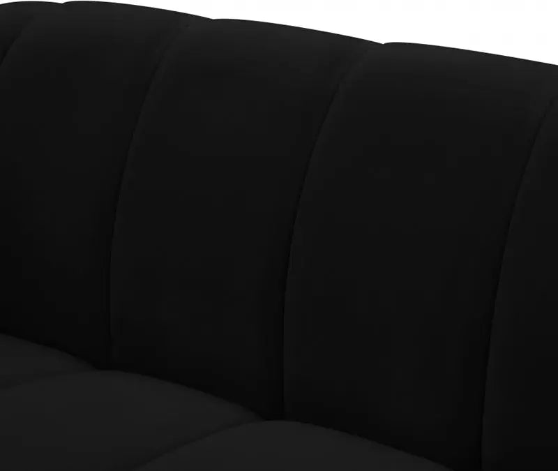 Meridian Furniture - Elijah Velvet Sofa In Black - 613Black-S - ATL FURNITURE