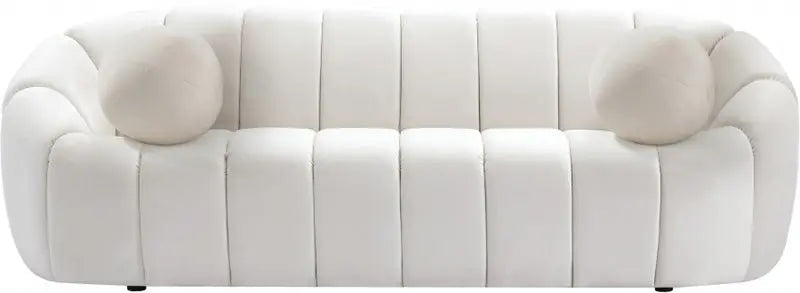 Meridian Furniture - Elijah Velvet Sofa In Cream - 613Cream-S - ATL FURNITURE