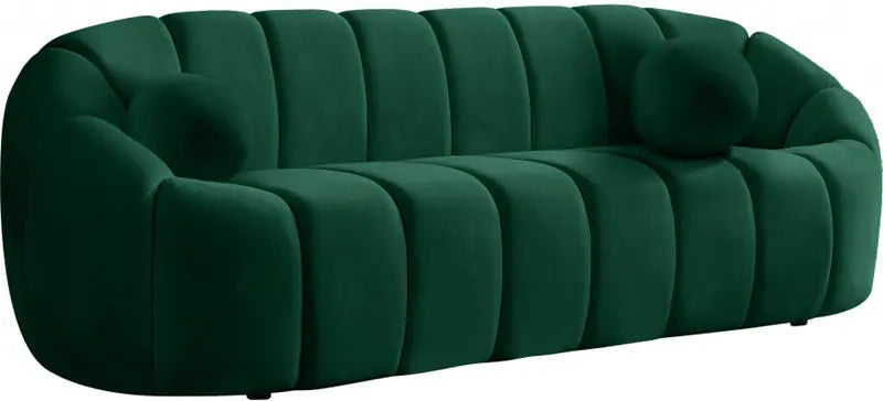 Meridian Furniture - Elijah Velvet Sofa In Green - 613Green-S - ATL FURNITURE