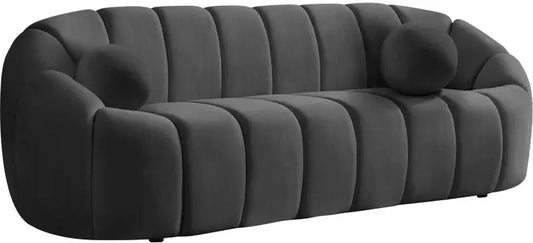 Meridian Furniture - Elijah Velvet Sofa In Grey - 613Grey-S - ATL FURNITURE