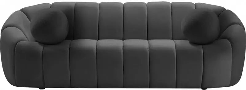 Meridian Furniture - Elijah Velvet Sofa In Grey - 613Grey-S - ATL FURNITURE