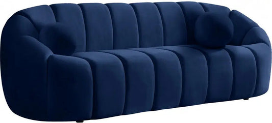 Meridian Furniture - Elijah Velvet Sofa In Navy - 613Navy-S - ATL FURNITURE