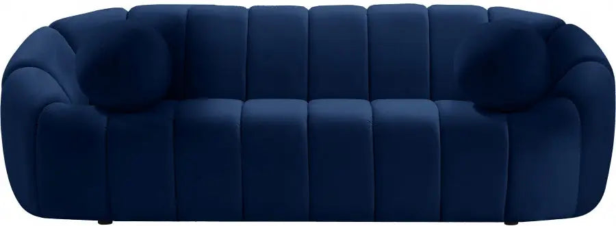 Meridian Furniture - Elijah Velvet Sofa In Navy - 613Navy-S - ATL FURNITURE