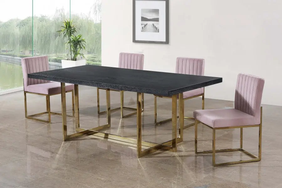 Meridian Furniture - Elle Dining Table In Gold - 739-T - ATL FURNITURE