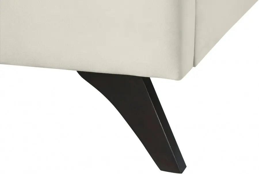 Elly Velvet Queen Bed In Cream - Ellycream-Q - ATL FURNITURE