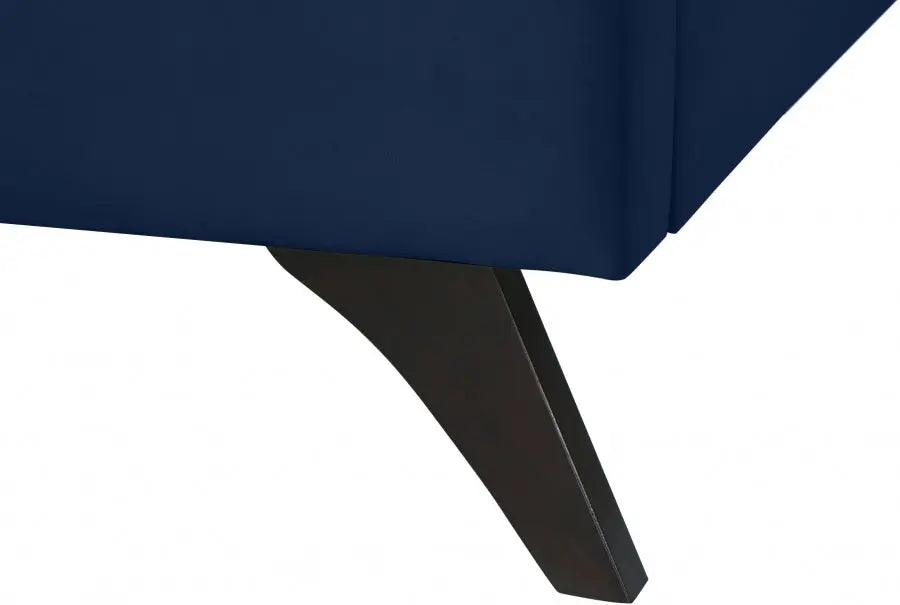Elly Velvet Queen Bed In Navy - Ellynavy-Q - ATL FURNITURE