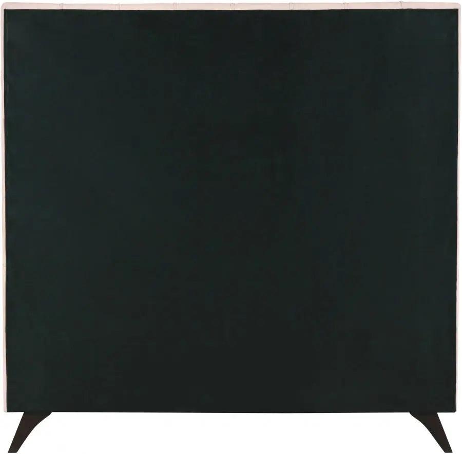 Elly Velvet Queen Bed In Pink - Ellypink-Q - ATL FURNITURE