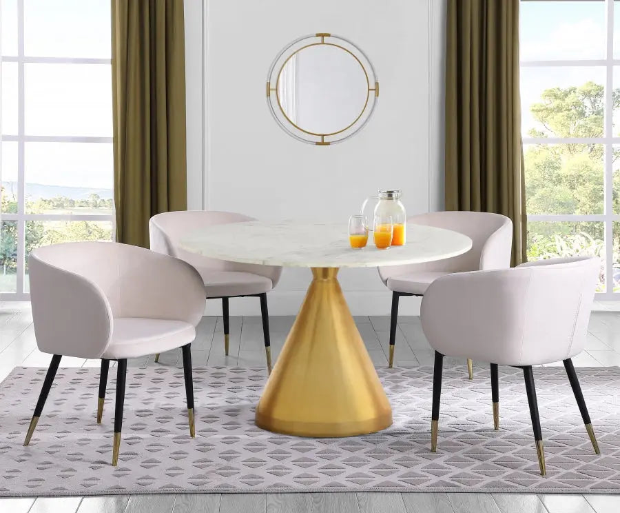 Meridian Furniture - Emery Dining Table In Gold - 885-T - ATL FURNITURE