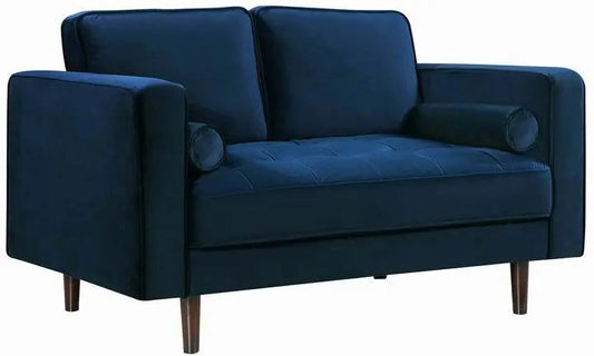 Meridian Furniture - Emily Velvet Loveseat In Navy - 625Navy-L - ATL FURNITURE