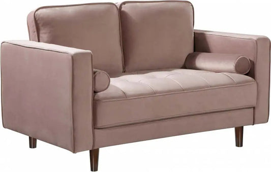 Meridian Furniture - Emily Velvet Loveseat In Pink - 625Pink-L - ATL FURNITURE