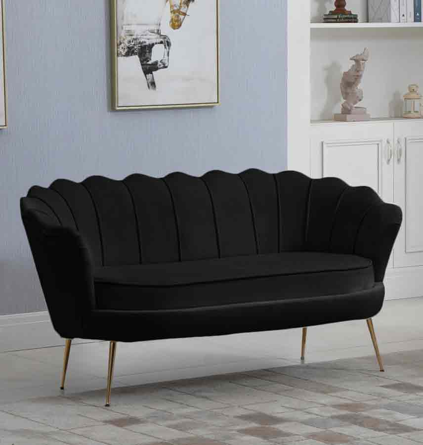 Meridian Furniture - Gardenia Velvet Loveseat In Black - 684Black-L - ATL FURNITURE